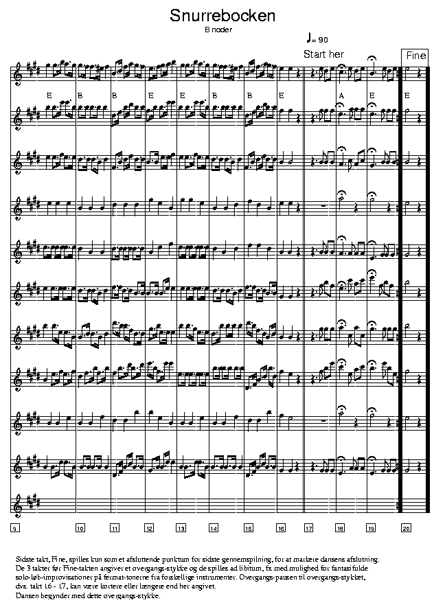 Snurrebocken music notes Bb2; CLICK TO MAIN PAGE