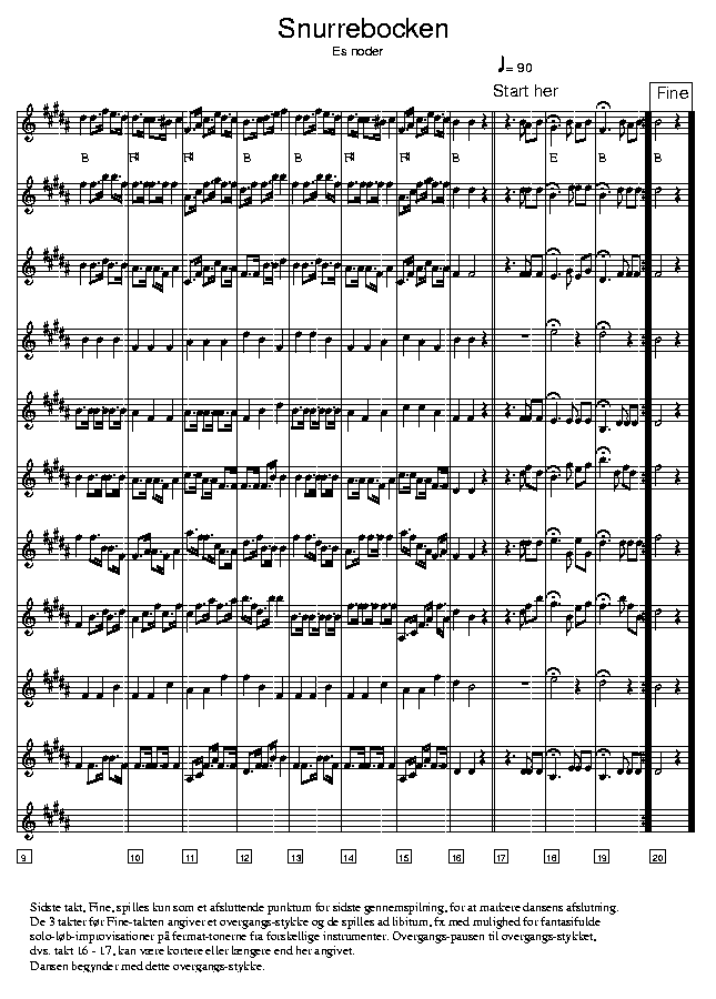 Snurrebocken music notes Eb2; CLICK TO MAIN PAGE