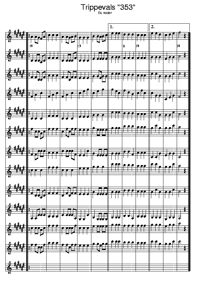 Trippevals 353, music notes Eb2; CLICK TO MAIN PAGE