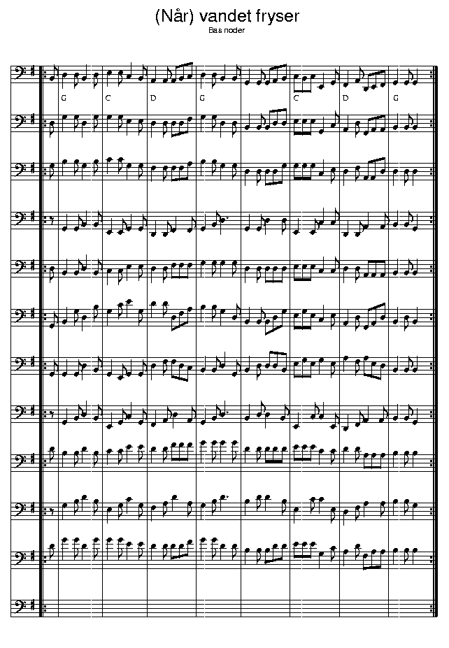 Vandet fryser, music notes bass2; CLICK TO MAIN PAGE