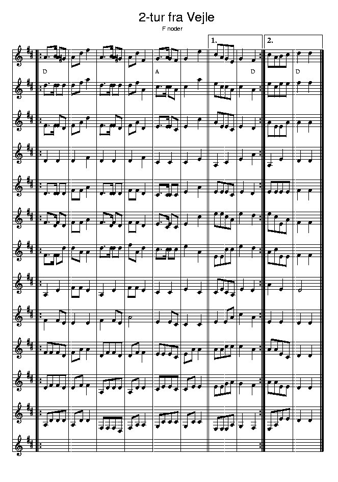 Vejle 2-tur, music notes F2; CLICK TO MAIN PAGE