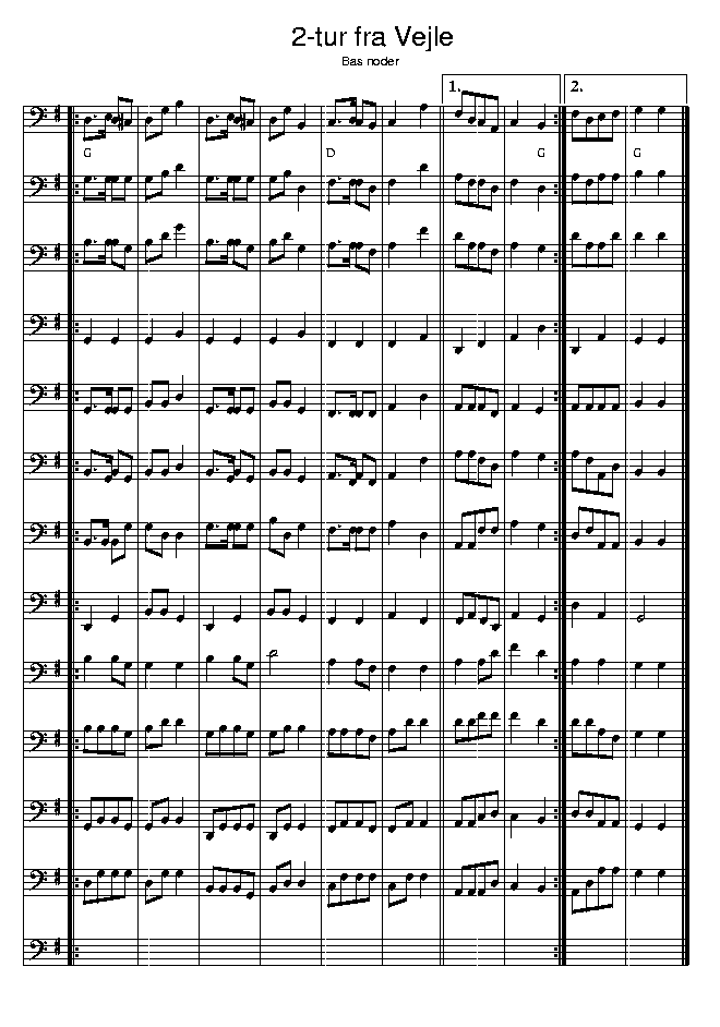 Vejle 2-tur, music notes bass2; CLICK TO MAIN PAGE