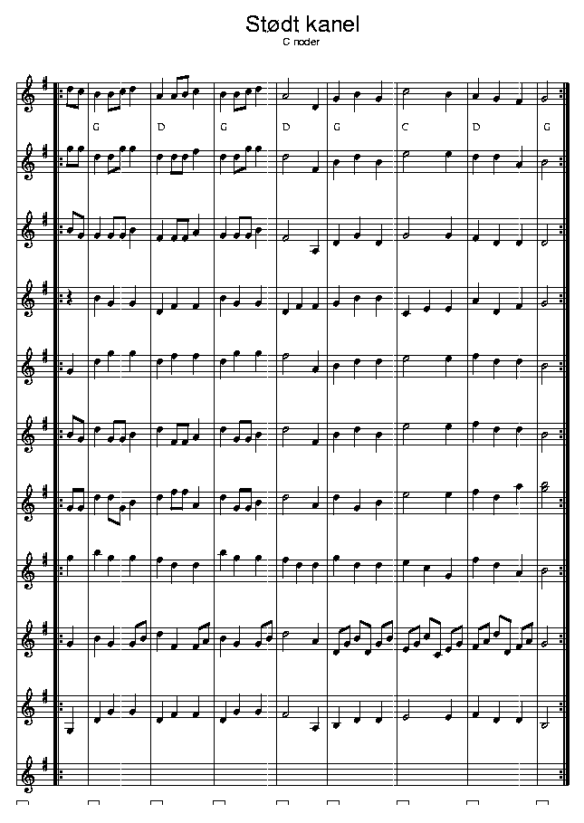 Stdt kanel, music notes C2; CLICK TO MAIN PAGE